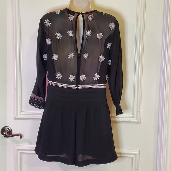 ASOS Collection Black and White Embroidered Romper, Size 6 - Picture 15 of 16